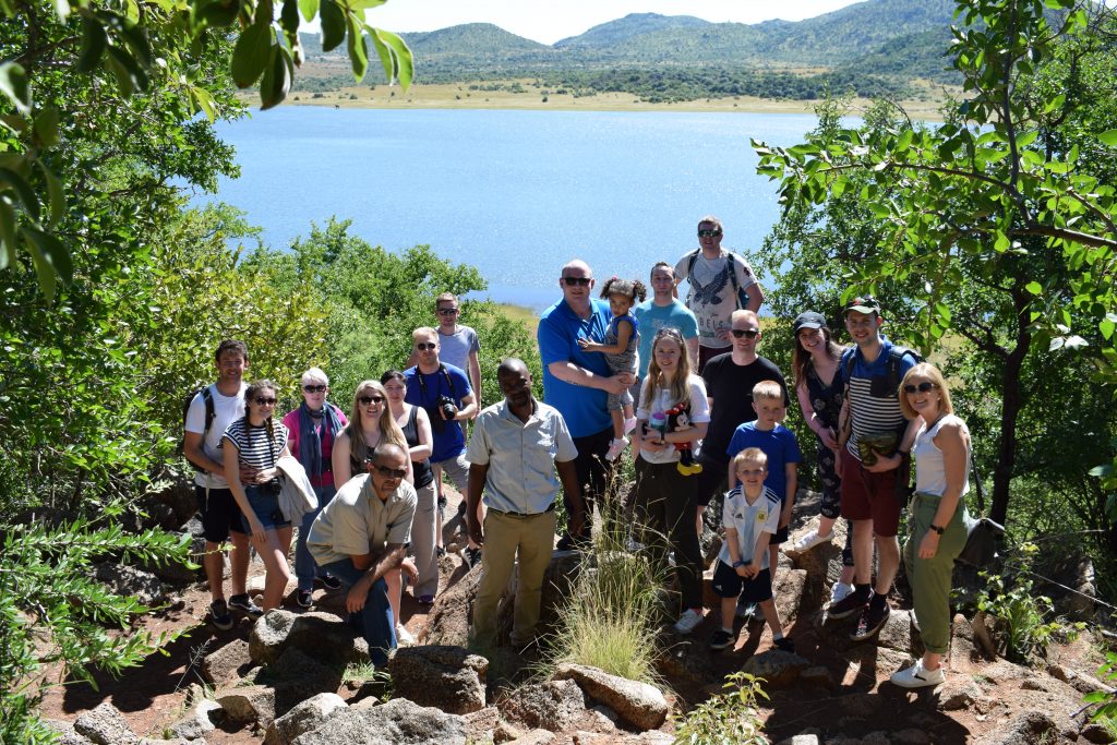 Group photo with Mankwe Dam in the background